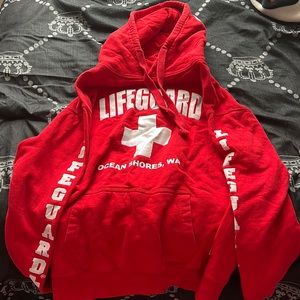 Red lifeguard hoodie